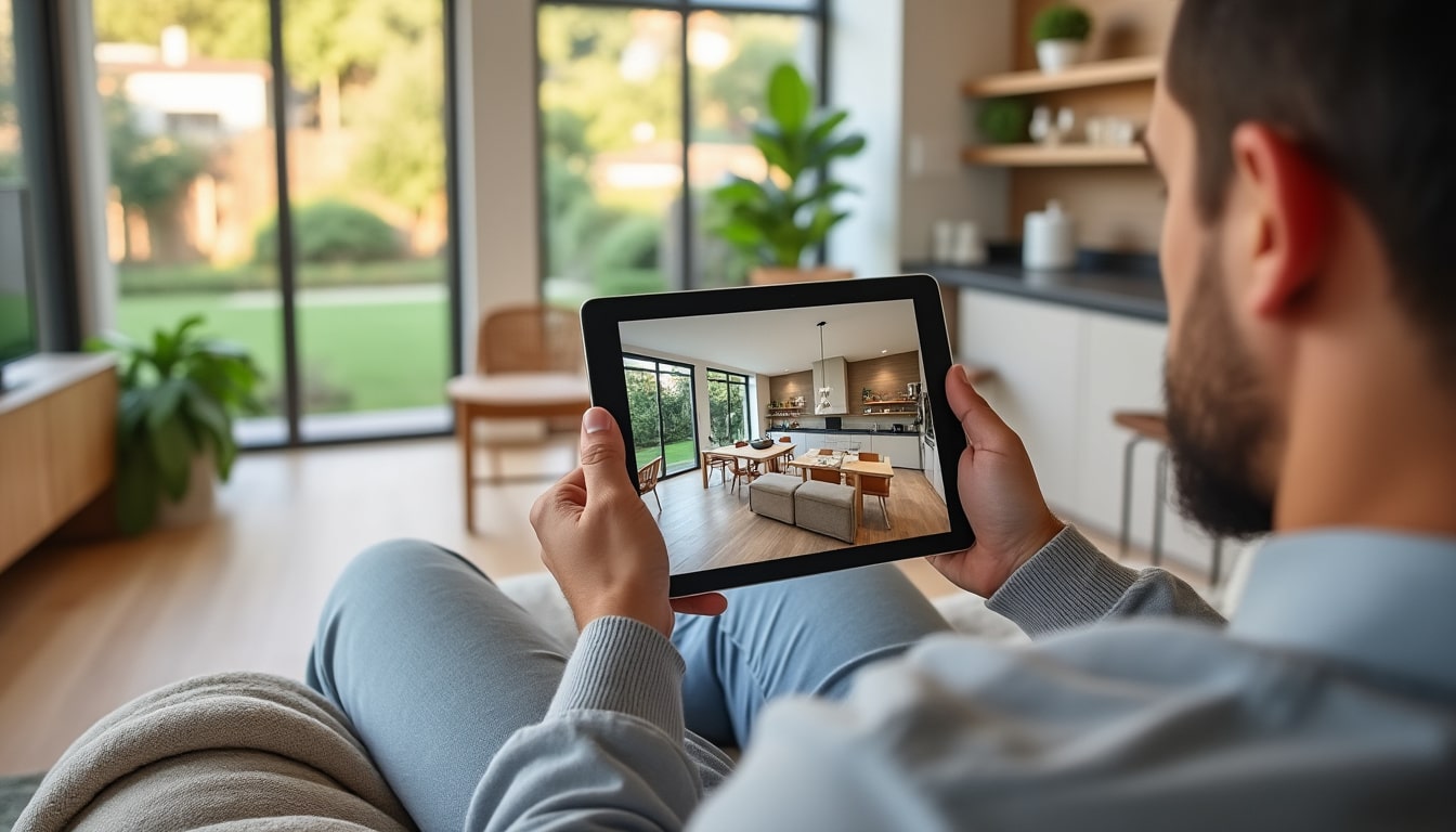 explorez cette maison virtuelle et découvrez ses espaces, son aménagement et son ambiance grâce à une visite en ligne immersive.